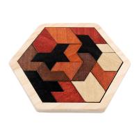 Juego De Rompecabezas Hexagonal Alien Tangram Bloque De Puzzle Clásico Para Niños Juguetes Educativos De Madera Unisex - details 15