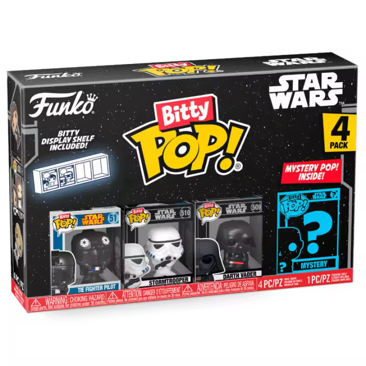 Blister 4 figuras Bitty POP Star Wars Darth VaderFigura  Coleccionable - Idea de Regalo- Mercancia Oficial - Juguetes para Niños y Adultos - Movies Fans - Muñeco para Coleccionistas y Exposición - 1