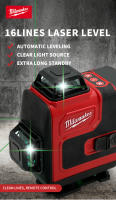 Nivel De Láser Verde Milwaukee 16 Líneas 4D Auto Nivelado 360 Grados Horizontal Y Vertical Super Potente Para Construcción Sin Cable - details 0