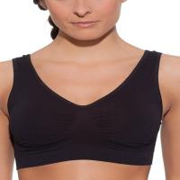 Selene Sujetador Louise Negro Sin Costuras con Relleno Realza el Pecho Estiliza Contorno Sin Aros. - details 1
