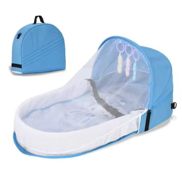 Práctica CUNA plegable with mosquitera, Sombrilla plegable para Cuna de viaje al Aire Libre - 1