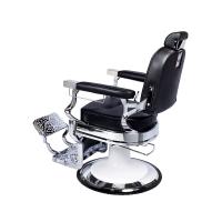 Sillón de Barbero con Bomba Hidráulica, Respaldo y Apoyapiés Reclinables, Color Negro con Estructura Cromada - details 1