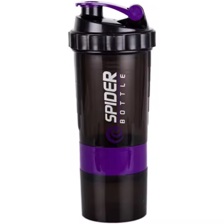 Vase mezclador de proteínas, Vase Mezclador de 3 Capas, Botella Deportiva antideslizante with bandeja para pastillas, Vase mezclador a prueba de fugas - 1