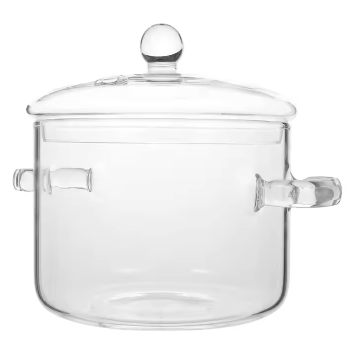Olla de Vidrio con Tapa y Mango para Cocinar en Estufa Olla de Sopa Transparente de Alta Silicona 1400ML Adecuado para Unisex Producto Recomendado por China - 1