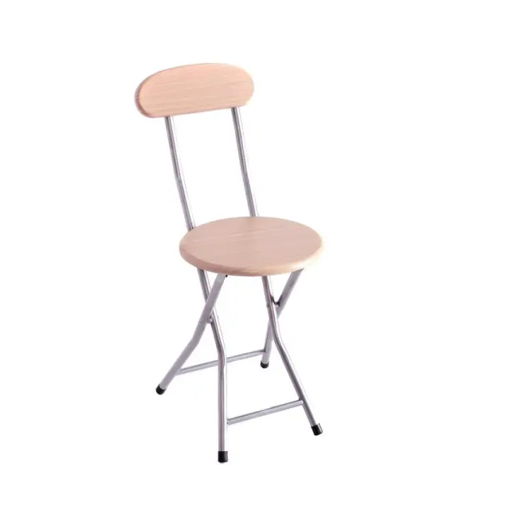 STARLEY-Silla Plegable Metalica y Madera con Respaldo,Taburete de Madera 74 x 35 x 30 cm,Ideal para Cocina,Jardín,Salón,Bar - 1