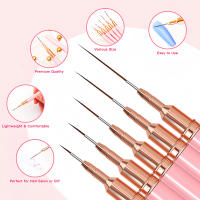 Juego De 5 Pinceles De Arte De Uñas Con Líneas Elongadas Para Dibujar Y Pintar Gel UV Diseño De Uñas Herramienta Profesional De Manicura - details 3