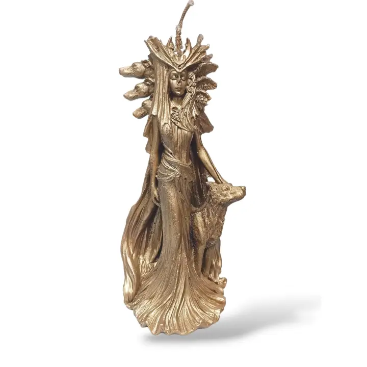 El Alquimista - VELA HECATE Dorada 25cm - Elegante y Dorada - 25cm de Altura - Ideal para Decoración - 1