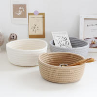 Cesta De Almacenamiento De Ropa De Niños Con Cordones Organizador De Escritorio Para Juguetes Y Cosméticos Hecha a Mano De Algodón Ecológica - details 2
