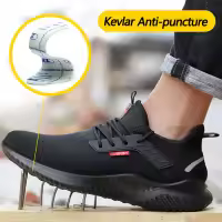 Zapatos De Seguridad Para Hombres Con Punta De Acero Antideslizantes Y Antipinchazos Zapatillas De Trabajo Indestructibles Tamaño Ajustable Para Adultos - details 5