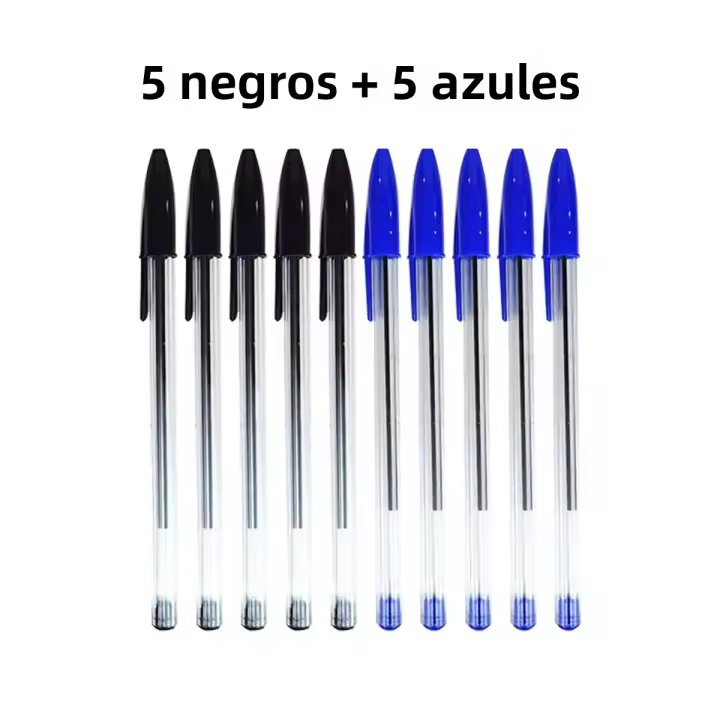 Bolígrafo De Punto Cómodo 1.0mm Para Escritura Suave Y Diario Tinta Negra/Azul/Roja 10/15 Piezas Material Plástico - 1