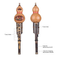 Flauta De Bambú Negro Hecha a Mano En China Hulusi Gourd Cucurbit Para Principiantes Y Amantes De La Música Con Estuche Clave De C - details 9