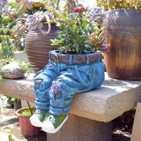 Estatua De Resina En Forma De Pantalones De Vaquilla Para Maceta De Suculentas Adorno Floral Para Jardín Interior Patio Exterior - details 3