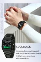 Reloj De Pulsera Cuarzo Digital Para Hombre SANDA 747 Resistente Al Agua Acero Inoxidable Estuche Cuadrado Luminoso Y Resistente Al Shock - details 9