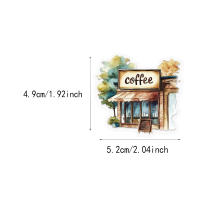 50PCS Pegatinas Creativas De Café Retro Para Teléfono Móvil Maleta Patines Altavocesvasos De Agua PET - details 3