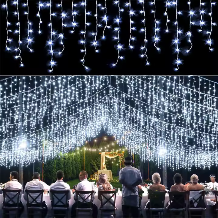 Guirnalda De Luces LED Para Exterior 4x0.6m Decoración De Navidad Para Patio Fénix De Hadas Cinta De Luces Para Bodas Y Jardines - 1