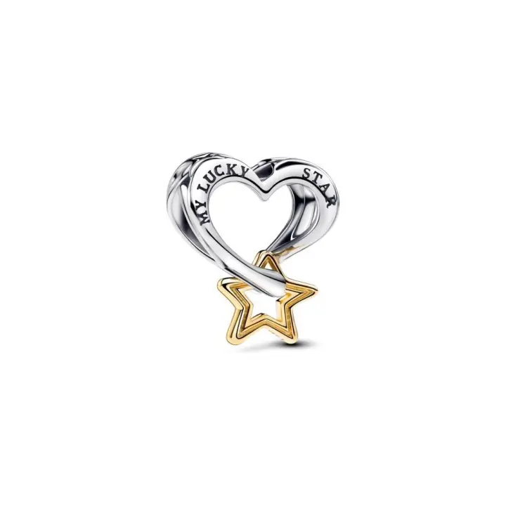 763513C00 - Charm en plata de ley con recubrimiento en oro de 14k Estrella y Corazón de la Suerte | Pandora Oficial 763513C00 PANDORA Raíz Joyas de Plata Joyas Pandora MUJER inicio Charm Pandora Mujer Pandora Original - 1