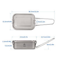 Caja De Almuerzo De Titanio Para Camping 800ml Caja De Alimentos Rectangular De Portátil Con Cierre Para Exteriores - details 1