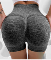 Shorts De Yoga Para Mujer CZGUKE Cintura Alta Levantamiento De Glúteos Control Abdominal Ruched Sonrisa Pantalones Cortos - details 8