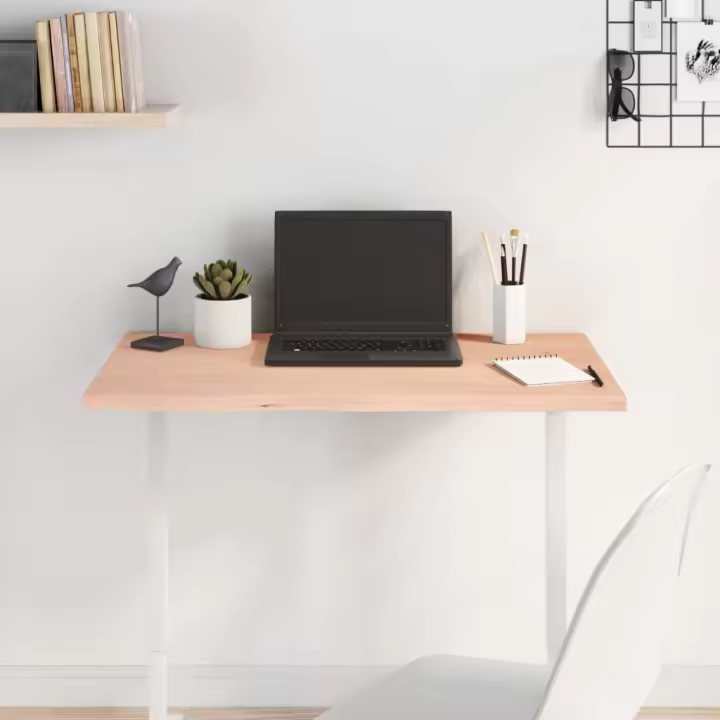 vidaXL Tablero de mesa madera maciza de roble sin tratar 80x40x2 cm - 1