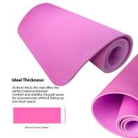 Ociodual Esterilla Yoga antideslizante con Correa de hombro y Bolsa de Transporte, Pilates, Fitness, Yoga mat, TPE Ecológico + Algodón, Colchoneta gimnasia, Rosa/Rosa Claro, 183cm X61cm X6mm - details 2