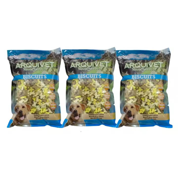 Pack de 3 bolsas - Arquivet Galletas 'Mini Huesos de Vainilla' 200gr - 1