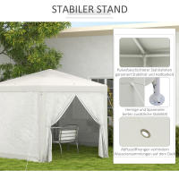 Carpa hexagonal para Fiesta de 4x4m with mosquitera, Carpa de Jardín de poliéster y metal para Fiesta de Jardín y eventos en Cream - details 2