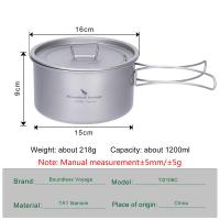Set De Cocina Portátil Boundless Voyage De Titanio Ligero Para Expediciones Senderismo Picnics Pesca Vaso De Cocina Para Camping - details 0