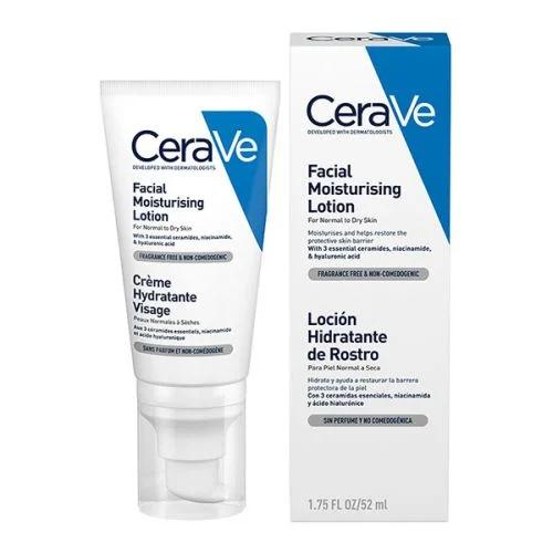CeraVe - Loción hidratante facial con ceramidas y ácido hialurónico 52 ml para piel normal, seca y sensible, no… — oferta en Miravia