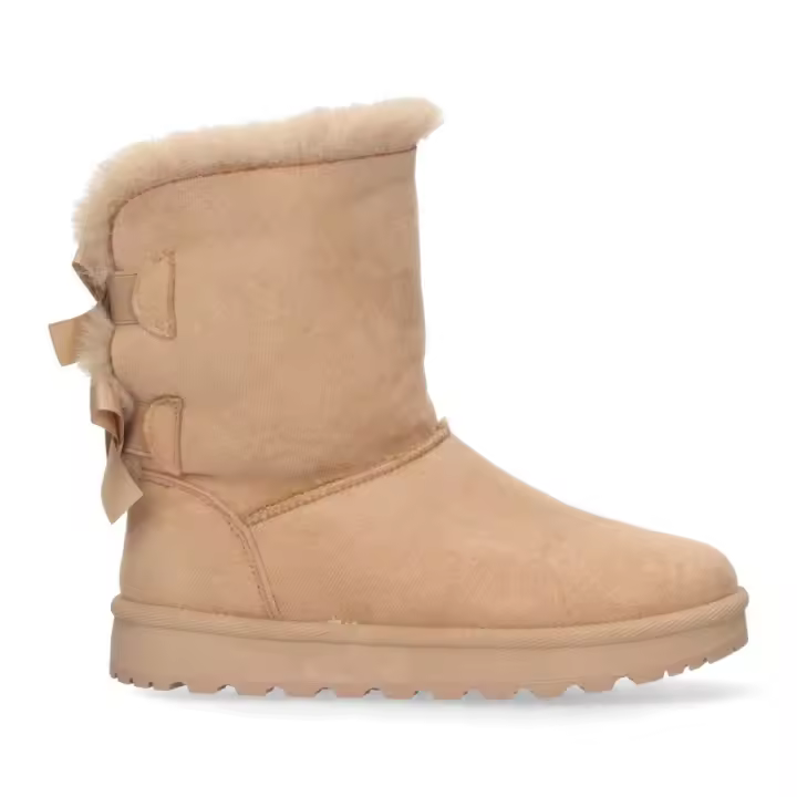 Puntosalao Botas Australianas Cómodas con Lazo Taupe Mujer : estas botas australianas hebillas taupe para mujer en PuntoSalao y crea tu look con estilo y con los mejores precios del mercado - 1