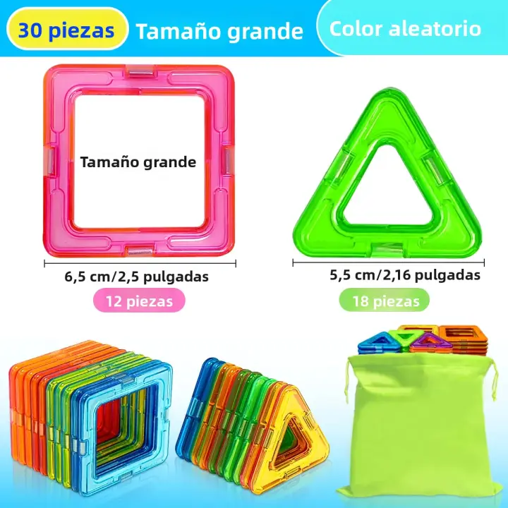 Bloques De Construcción Magnéticos STEM Grandes 30/100pcs Juguetes Educativos Para Aprendizaje DIY Regalo De Cumpleaños Navidad Y Año Nuevo Para Niños De 4-6 Años - 1