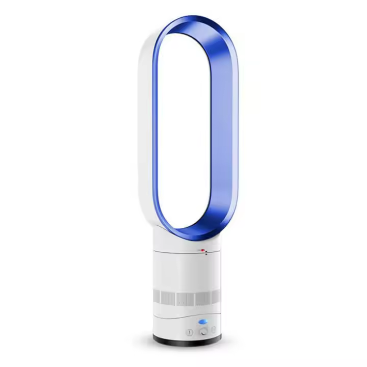 Ventilador silencioso sin aspas de 45 W y 16 pulgadas con control remoto, ventilador de pedestal de mesa de escritorio silencioso, 50-60 Hz 220 V azul - 1