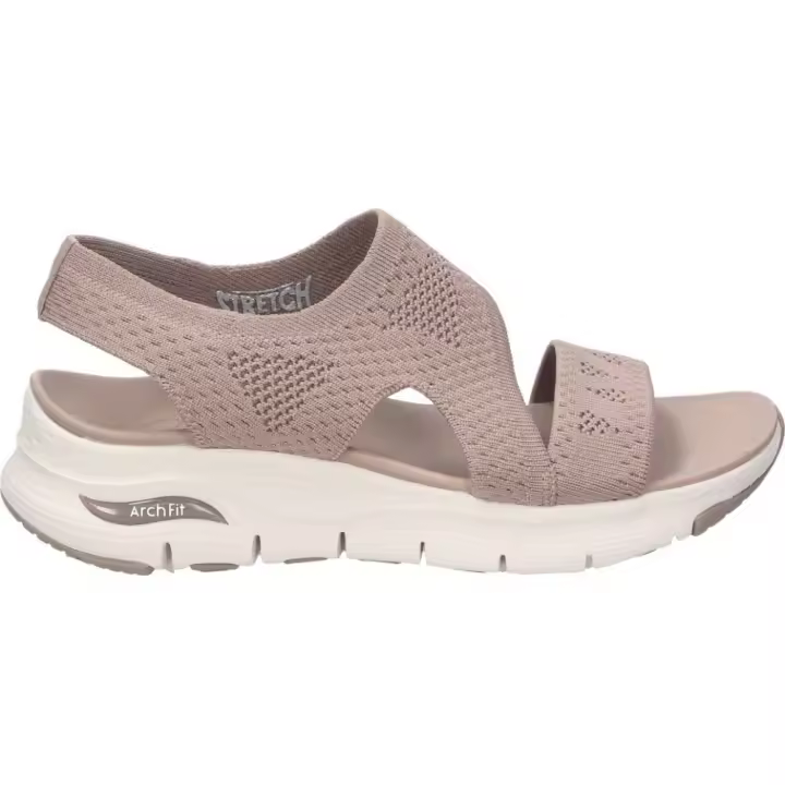 SKECHERS | Sandalias Skechers Arch Fit-Brightest Day para Mujer – Sandalia con Cuña en Color Moka – Sandalia de Verano sin Cierre – Slip On – Arch Fit – Cuña Media y Cómoda – Versátiles – Modelo 119458-MOC - 1