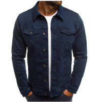 Los más vestidos tendencia de la moda chaqueta vaquera casual chaqueta de color sólido abotonada ropa de trabajo para los helbres - details 4