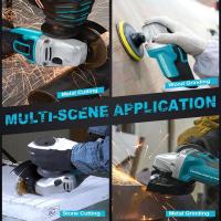 Amoladora angular eléctrica sin escobillas de 125MM, 3 velocidades, velocidad Variable para batería Makita de 18v, máquina de corte, herramientas eléctricas de carpintería - details 7