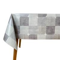 Mantel Hulehule Tex - Huletec Cuadros Rojo, Gris, Ocre, Marrón Impermeable PVC Anti manchas Añade Calidez y Estilo a tu Mesa - details 1