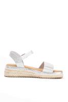 Lyla Wang Sandalias doradas mujer de esparto diseño con doble tira - details 10