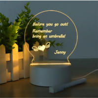 Lámpara De Noche USB Luminosa De Acrílico Con Tablero Erasable Luz Creativa LED Transparente Para Mesa Iluminación De Ambiente Contemporáneo - details 3