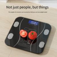 Báscula De Cuerpo Con LED Digital Inteligente Sincronizada Con La Energía De La Batería Escala Electrónica De Salud Familiar De Vidrio Reforzado Cuadrada Máxima Capacidad De 200KG - details 0