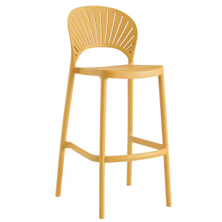 Taburete ABANICO, apilable, polipropileno amarillo claro - 1