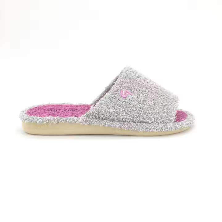 Zapatilla de casa Garzón para mujer, mod.410.130, Zapatilla de hogar de toalla lisa muy cómoda y ligera - 1
