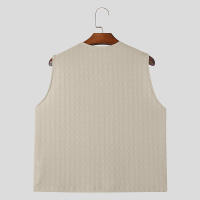 Camiseta De Hombre 2024 INCERUN Color Sólido V-Neck Sin Mangas Estilo Casual Verano Talla S-5XL Ropa De Calle Malla Pura - details 6