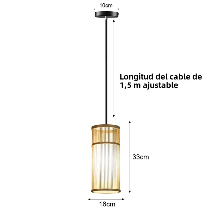 Lámpara Colgante De Bambú Pendentivo Luz De Techo Rattan Wicker Tejido a Mano Enredado Para Hogar Comedor Estilo Sudeste Asiático - 1