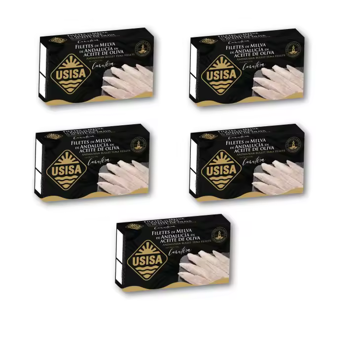 5 unidades - Filetes de Melva de Andalucía Canutera en Aceite de Oliva USISA 120gr - 1
