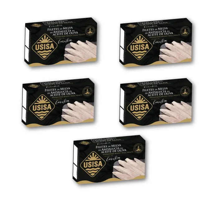 5 unidades - Filetes de Melva de Andalucía Canutera en Aceite de Oliva USISA 120gr - 1