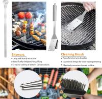 15Pcs Juego de Utensilios Barbacoa de Acero Inoxidable Profesionales Accesorios Barbacoas - Kit Barbacoa Prácticas con Bolsa Portatil - Herramientas Parrilla Barbacoa para Camping Picnic Exterior - details 2