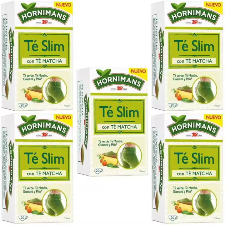 5 cajas de  Slim con Té Matcha Hornimans 20 infusiones 8410091104518 - 1