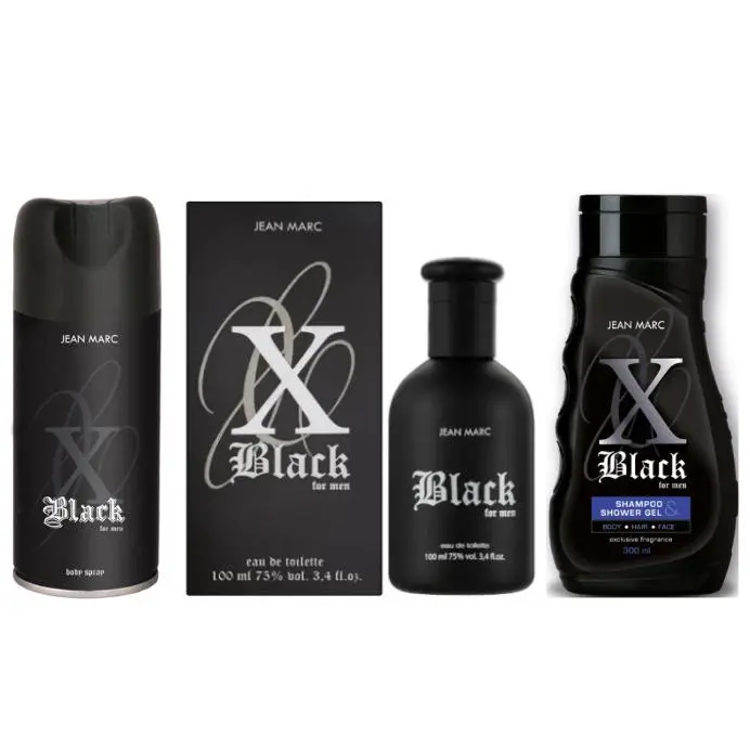 PACK DE CUIDADO PERSONAL HOMBRE----- DESODORANTE, PERFUME Y SHAMPOO JM X BLACK - 1