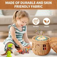 Cesta De Almacenamiento De Rotura En Hecho Ecológico Para Niños Decoración De Habitación De Niños Organizador De Estante Tejido Cesta De Picnic Portátil Fruta Para Casa De Muñecas - details 1