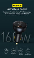 Baseus Car Charger 160W QC 5.0 Carga Rápida Doble Tipo C USB Para iPhone 15 14 13 12 pro Laptops Tabletas Cargador De Coche - details 0