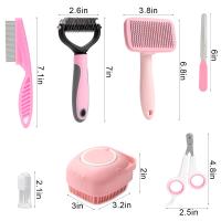 Set De Cepillado Para Perros De 8 Piezas Con Afeitadora Para Uñas Y Pétalos De Piedra Natural Cepillo De Baño Para Mascotas Herramienta De Aseo Para Perros - details 0